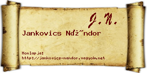 Jankovics Nándor névjegykártya